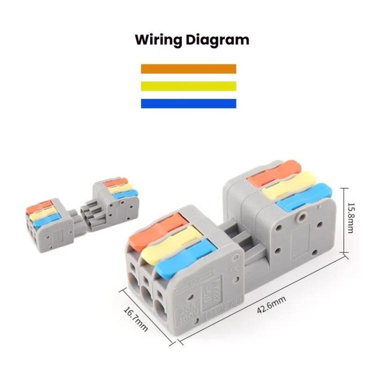 Morsettiera a pressione KV232, 3 ingressi e 3 uscite, 25 A 400 V - immagine 5