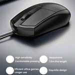 Mouse ottico cablato USB 1200 dpi con cavo 1,5 m