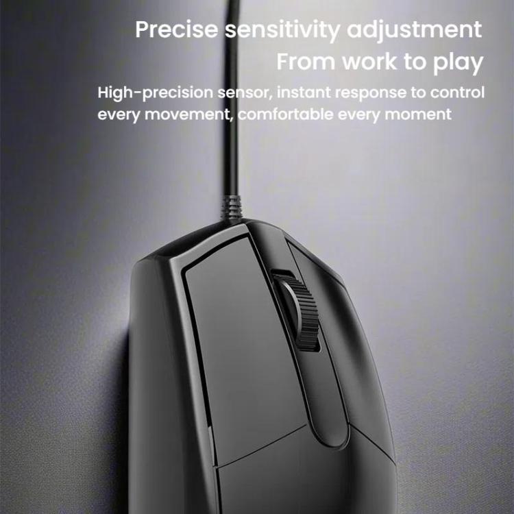 Mouse ottico cablato USB 1200 dpi con cavo 1,5 m