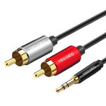 Cavo audio 3,5mm a 2 RCA con connettori placcati oro