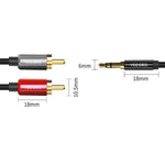 Cavo audio 3,5mm a 2 RCA con connettori placcati oro