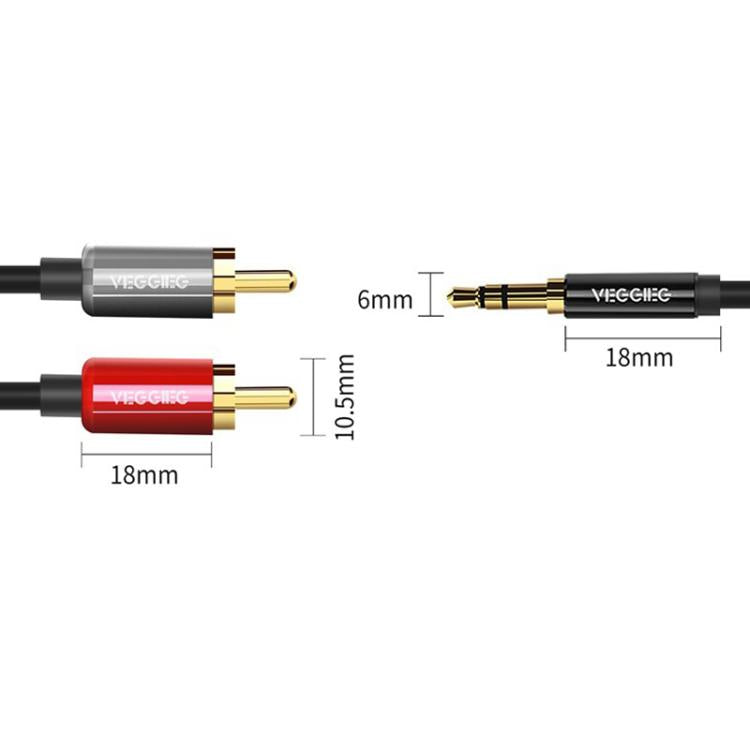 Cavo audio 3,5mm a 2 RCA con connettori placcati oro