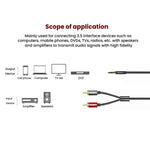 Cavo audio 3,5mm a 2 RCA con connettori placcati oro