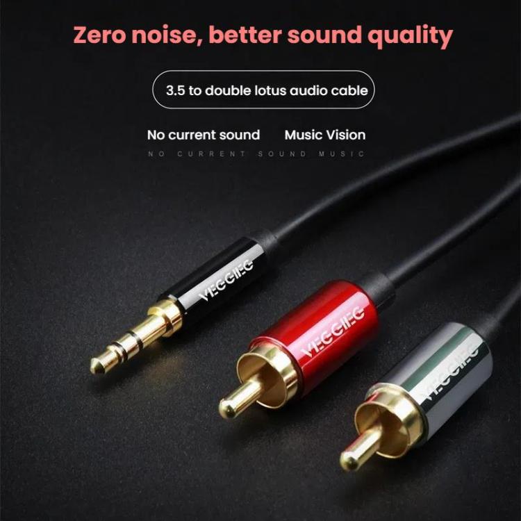 Cavo audio 3,5mm a 2 RCA con connettori placcati oro
