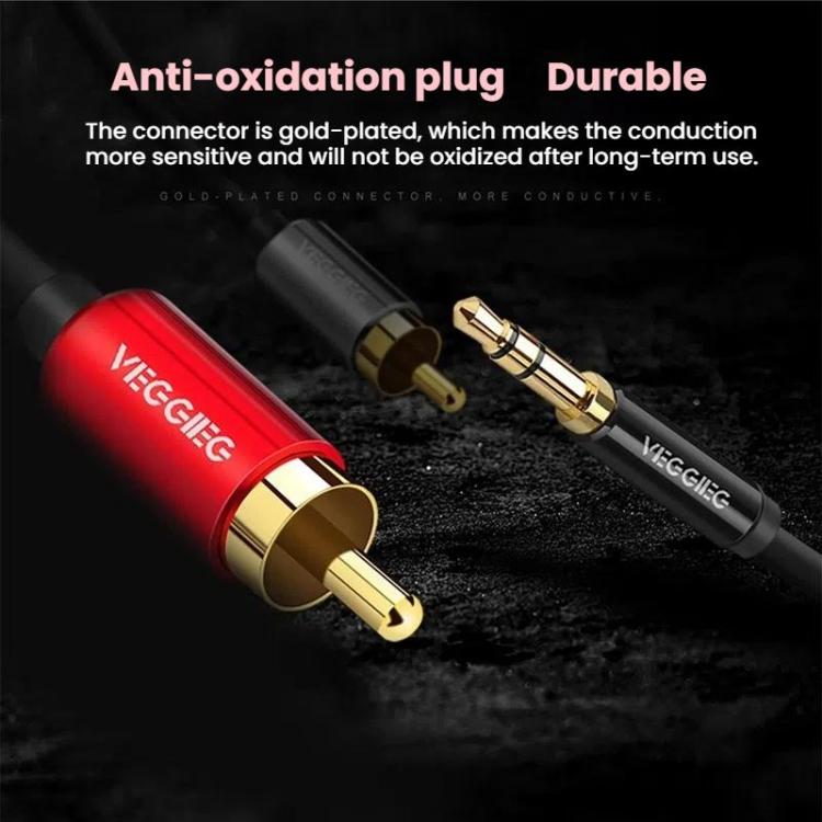 Cavo audio 3,5mm a 2 RCA con connettori placcati oro