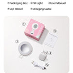 Luce selfie ricaricabile con specchio, clip e 3 temperature colore - immagine 12