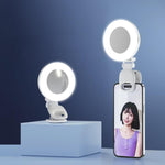 Luce selfie ricaricabile con specchio, clip e 3 temperature colore - immagine 3
