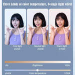 Luce selfie ricaricabile con specchio, clip e 3 temperature colore - immagine 7