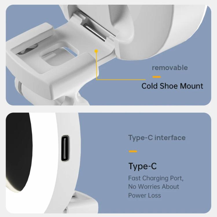 Luce selfie ricaricabile con specchio, clip e 3 temperature colore - immagine 11