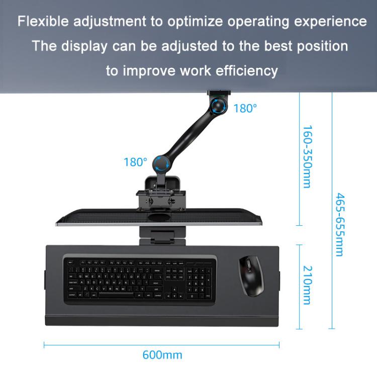 Supporto da parete per monitor 15-32" con vassoio 21x60cm