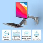 Supporto da parete per monitor 15-32" con vassoio 21x60cm