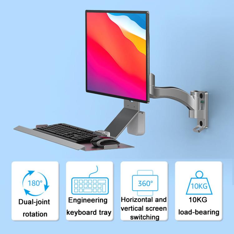 Supporto da parete per monitor 15-32" con vassoio 21x60cm