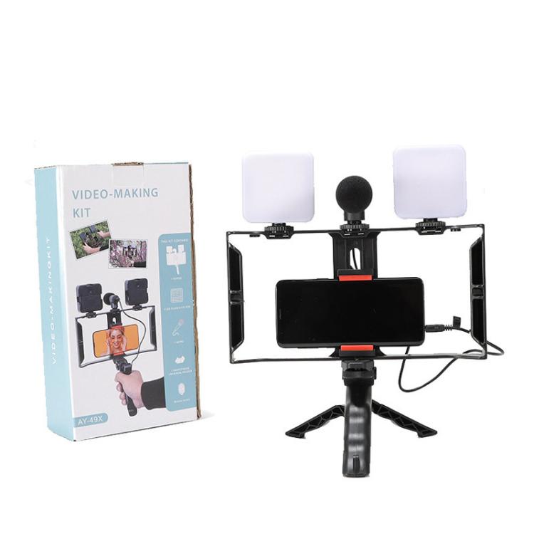 Kit video per smartphone AY-49X con luci LED e microfono - immagine 9