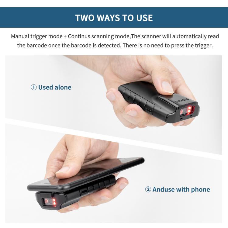 Scanner barcode Bluetooth E800 con clip per smartphone - immagine 6