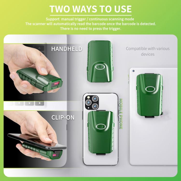 Scanner portatile E740 per codici a barre 1D Bluetooth e USB - immagine 3