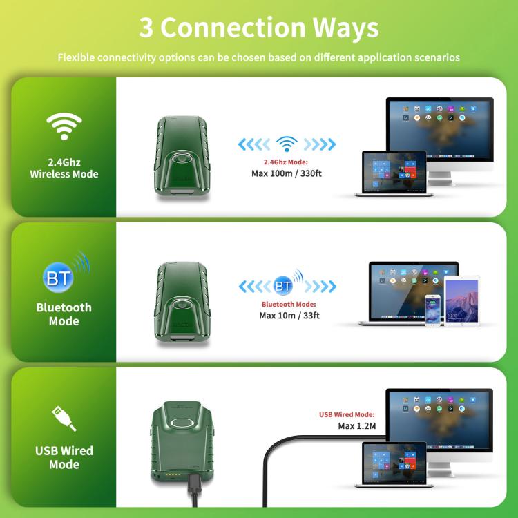 Scanner portatile E740 per codici a barre 1D Bluetooth e USB - immagine 5
