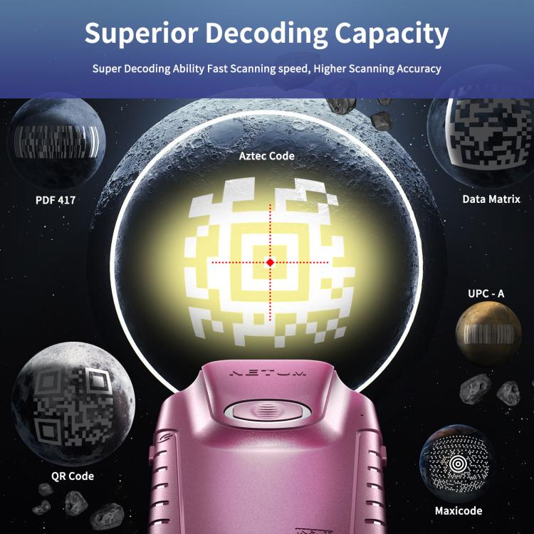Clip posteriore per cellulare, scanner wireless Bluetooth portatile da 1/2 codice 1/2, E900, E950