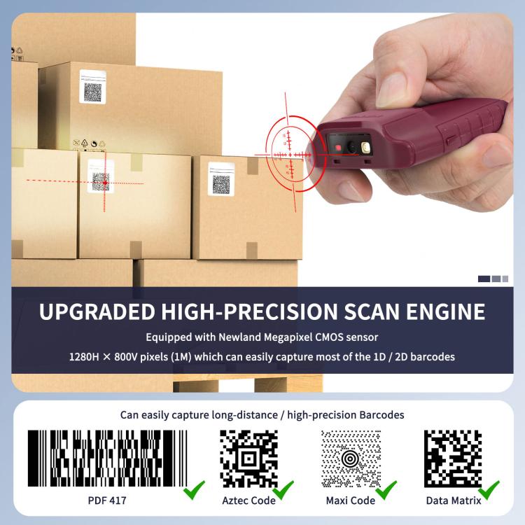 Clip posteriore per cellulare, scanner wireless Bluetooth portatile da 1/2 codice 1/2, E900, E950