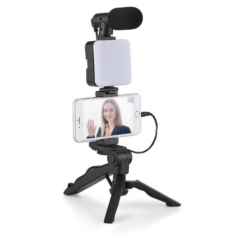 Kit streaming AY-49 con luce LED, treppiede e microfono per smartphone