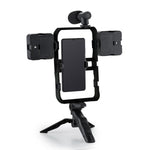 Supporto stabilizzatore smartphone AY-49B con luce LED e microfono - immagine 3