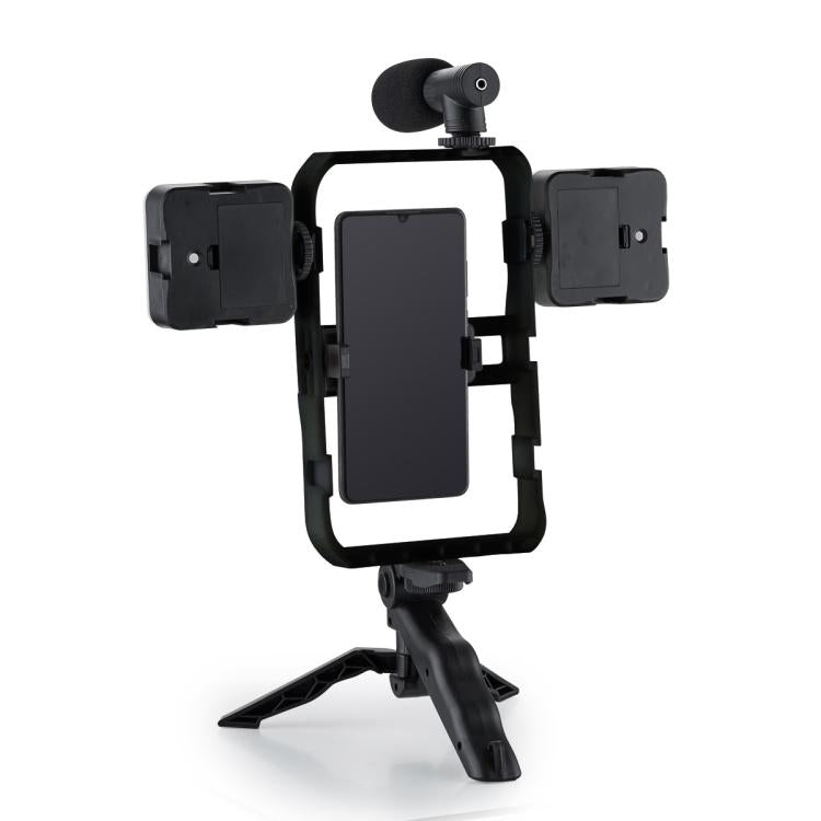 Supporto stabilizzatore smartphone AY-49B con luce LED e microfono - immagine 3