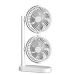 Ventilatore da scrivania a doppia testa, oscillante regolabile a 360 gradi, circolatore d'aria portatile a 3 velocità., 4000 mAh Battery, Without Battery
