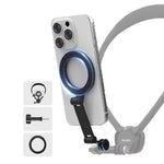 Supporto magnetico per cellulare TELESIN con adattatore a due griffe compatibile con tracolla, clip per zaino e supporto da collo., Phone Magnetic Stand