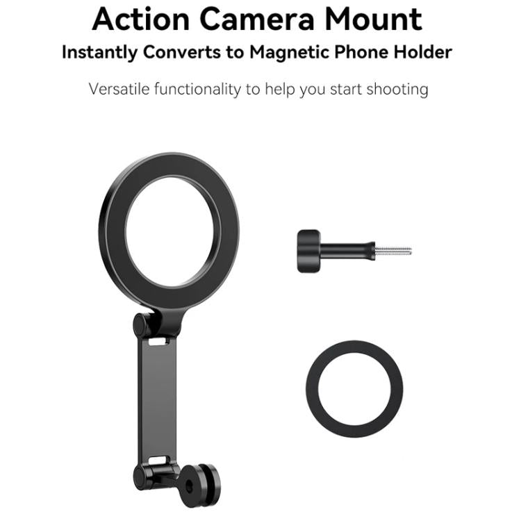 Supporto magnetico per cellulare TELESIN con adattatore a due griffe compatibile con tracolla, clip per zaino e supporto da collo., Phone Magnetic Stand