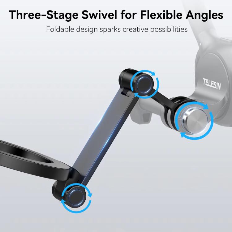 Supporto magnetico per cellulare TELESIN con adattatore a due griffe compatibile con tracolla, clip per zaino e supporto da collo., Phone Magnetic Stand
