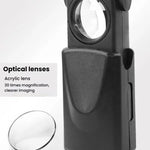 Specchio portagioie 30X con lente d'ingrandimento telescopica a cassetto e illuminazione a LED., 30X Telescopic With LED
