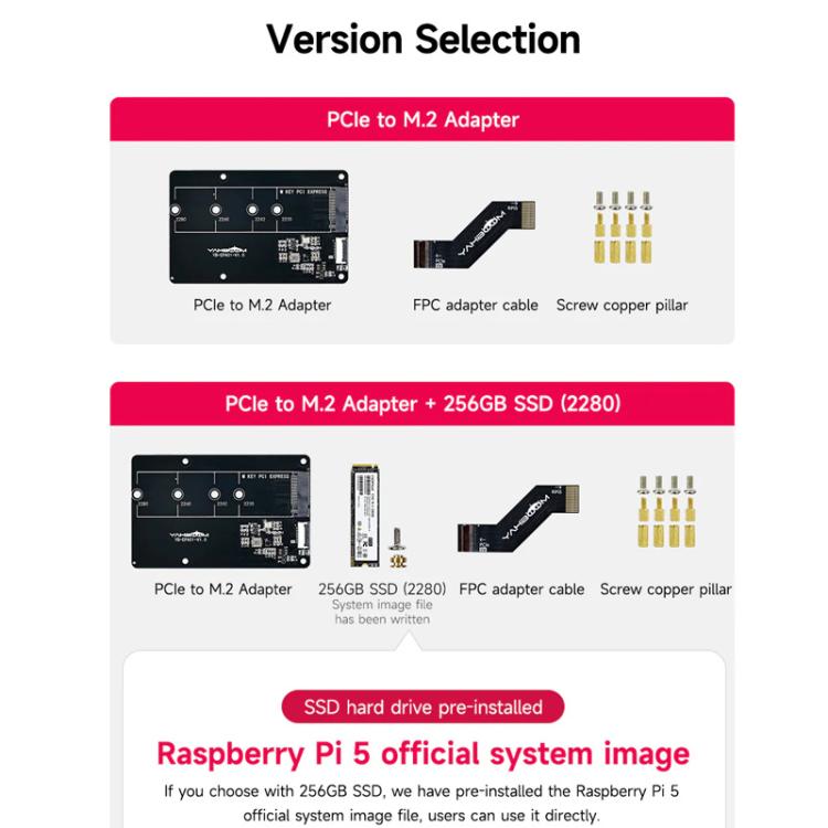 Scheda espansione PCIe a M.2 per Raspberry Pi 5 con SSD 256GB