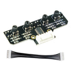 Modulo sensore di tracciamento a infrarossi a 4 canali Yahboom per robot intelligenti per auto, Module, Module+ 6Pin Cable, With 6Pin Cable+16mm Copper Column, With 6Pin Cable+23mm Copper Column, Module+DuPont Cable, With DuPont Cable+16mm Copper Colum...