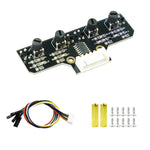 Modulo sensore di tracciamento a infrarossi a 4 canali Yahboom per robot intelligenti per auto, Module, Module+ 6Pin Cable, With 6Pin Cable+16mm Copper Column, With 6Pin Cable+23mm Copper Column, Module+DuPont Cable, With DuPont Cable+16mm Copper Colum...