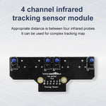 Modulo sensore di tracciamento a infrarossi a 4 canali Yahboom per robot intelligenti per auto, Module, Module+ 6Pin Cable, With 6Pin Cable+16mm Copper Column, With 6Pin Cable+23mm Copper Column, Module+DuPont Cable, With DuPont Cable+16mm Copper Colum...