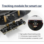 Modulo sensore di tracciamento a infrarossi a 4 canali Yahboom per robot intelligenti per auto, Module, Module+ 6Pin Cable, With 6Pin Cable+16mm Copper Column, With 6Pin Cable+23mm Copper Column, Module+DuPont Cable, With DuPont Cable+16mm Copper Colum...