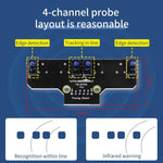 Modulo sensore di tracciamento a infrarossi a 4 canali Yahboom per robot intelligenti per auto, Module, Module+ 6Pin Cable, With 6Pin Cable+16mm Copper Column, With 6Pin Cable+23mm Copper Column, Module+DuPont Cable, With DuPont Cable+16mm Copper Colum...