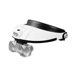 Lente d'ingrandimento frontale per anziani con doppia luce LED e lenti sostituibili, ideale per la riparazione di occhiali da presbiopia., 81001-G