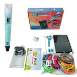 Kit di penna per stampa 3D portatile con filamento PLA in 20 colori, blocco da disegno, base, forbici, protezioni per le dita, libro d'arte e accessori., US Plug, UK Plug, EU Plug