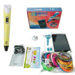 Kit di penna per stampa 3D portatile con filamento PLA in 20 colori, blocco da disegno, base, forbici, protezioni per le dita, libro d'arte e accessori., US Plug, UK Plug, EU Plug