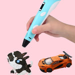 Kit di penna per stampa 3D portatile con filamento PLA in 20 colori, blocco da disegno, base, forbici, protezioni per le dita, libro d'arte e accessori., US Plug, UK Plug, EU Plug