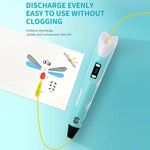 Kit di penna per stampa 3D portatile con filamento PLA in 20 colori, blocco da disegno, base, forbici, protezioni per le dita, libro d'arte e accessori., US Plug, UK Plug, EU Plug