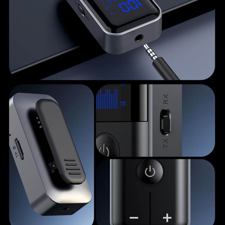Adattatore AUX Bluetooth 5.4 2 in 1 con trasmettitore e ricevitore, slot scheda