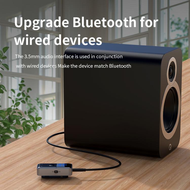Adattatore AUX Bluetooth 5.4 2 in 1 con trasmettitore e ricevitore, slot scheda