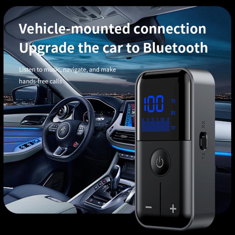 Adattatore AUX Bluetooth 5.4 2 in 1 con trasmettitore e ricevitore, slot scheda