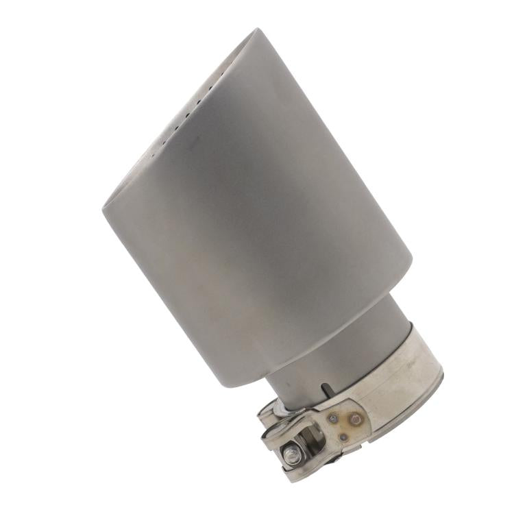 Tubo scarico auto inclinato in acciaio inox con silenziatore