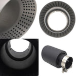 Tubo scarico auto inclinato in acciaio inox con silenziatore