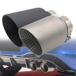 Tubo scarico auto inclinato in acciaio inox con silenziatore