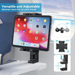 Supporto da viaggio multifunzionale per cellulare e tablet con clip girevole