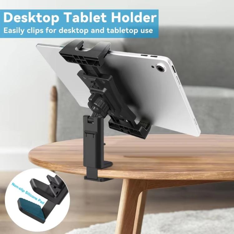 Supporto da viaggio multifunzionale per cellulare e tablet con clip girevole
