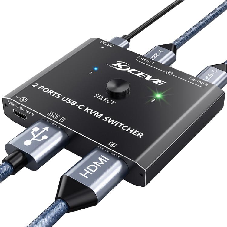 Switch KVM 2 ingressi Type-C 1 uscita HDMI 4K 60Hz